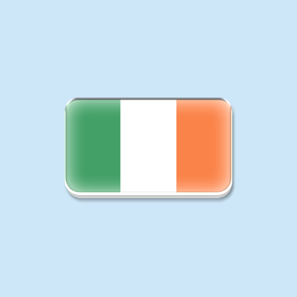 Travel Accessories Ireland - Acryl-Brosche mit Irische Flagge als Reiseandenken