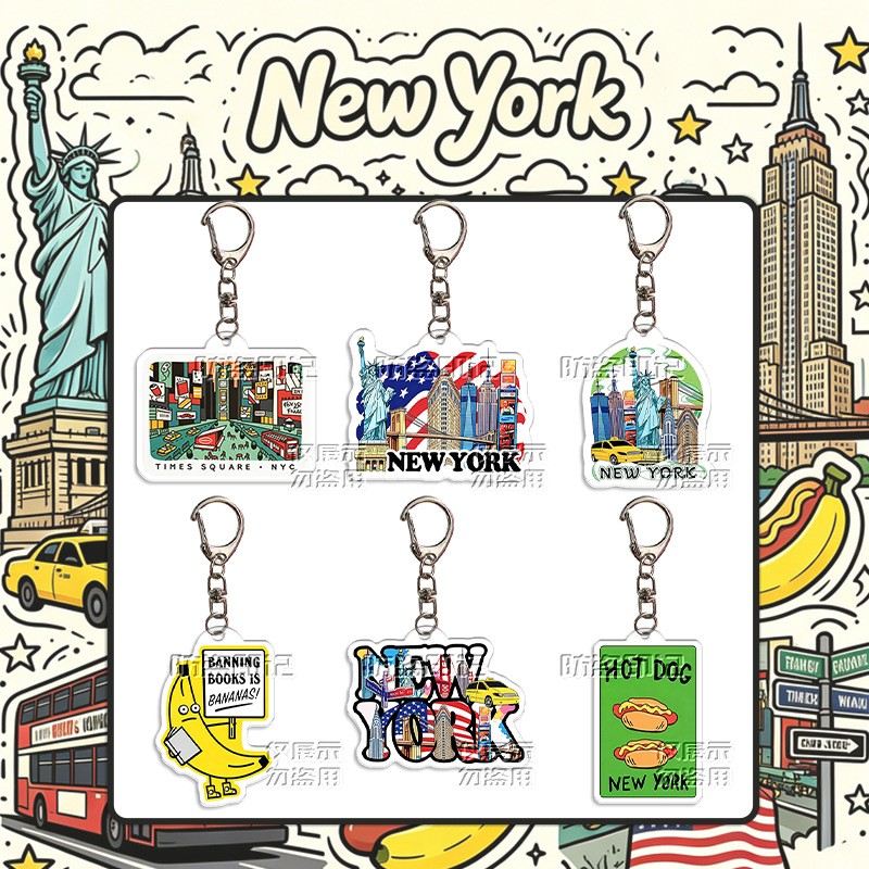 Travel Accessories New York - New York City Wahrzeichen-Muster Doppelseitig Bedruckter